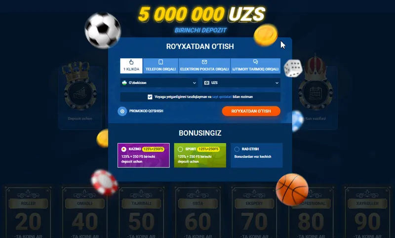 MostBet Casinoda O'zbekistondan yangi o'yinchilar uchun ro'yxatdan o'tish shakli