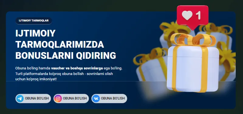 MostBet’ni ijtimoiy tarmoqlarda kuzatib boring va sovg‘alarga ega bo‘ling