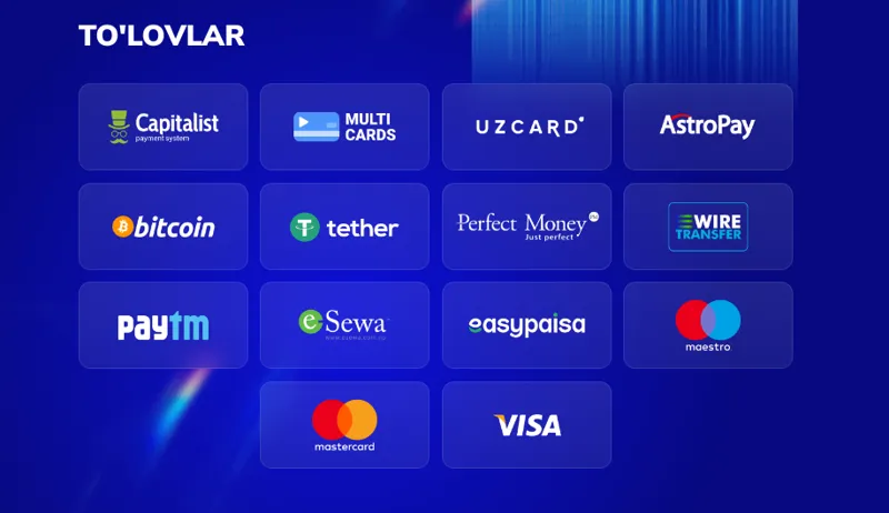 MostBet hamkorlarining to'lov tizimlari