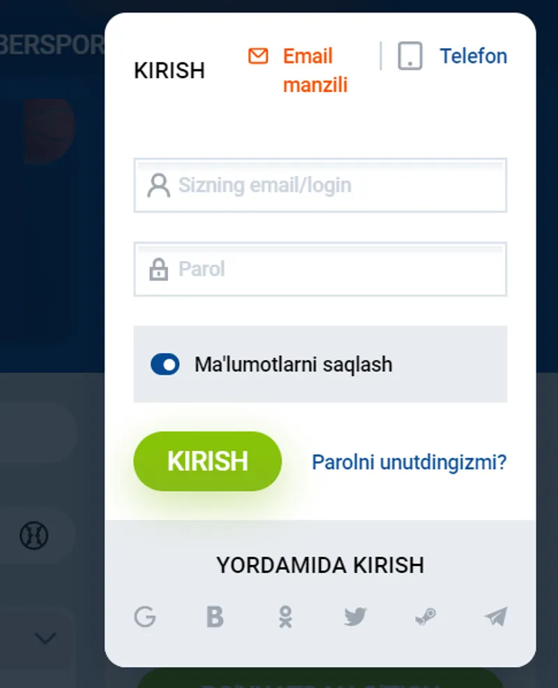 O'yin hisobingizdan yutuqlarni yechib olish uchun hisobingizga kiring.