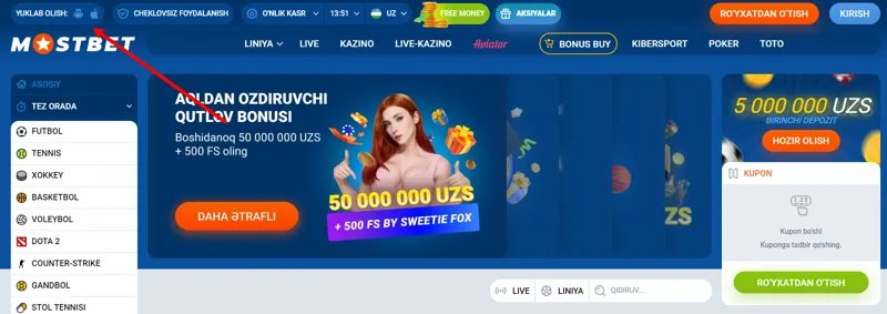 Veb-saytdagi MostBet mobil ilovalari